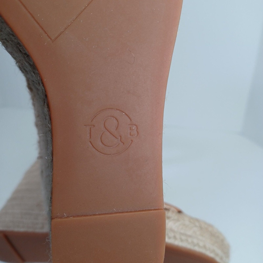 Treasure & Bond Size 7.5 SANNIBEL Tan Leather Jute Wedge Ankle Strap Sandal - Picture 10 of 10